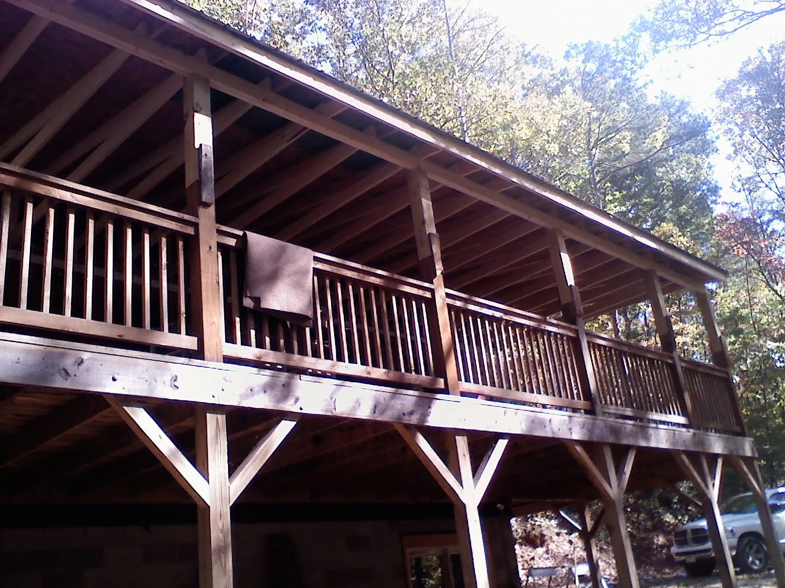 Timber framing under a new elevated porch and deck — Roof Leak Repair in Sevierville by Roofing Brothers